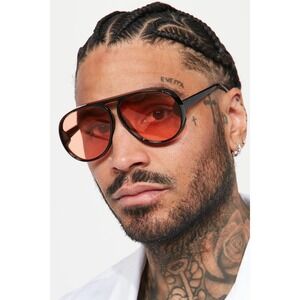Men Sunglasses Orange Lens Fashion Frames Trendy Sun Glasses Beach Lentes Hubres